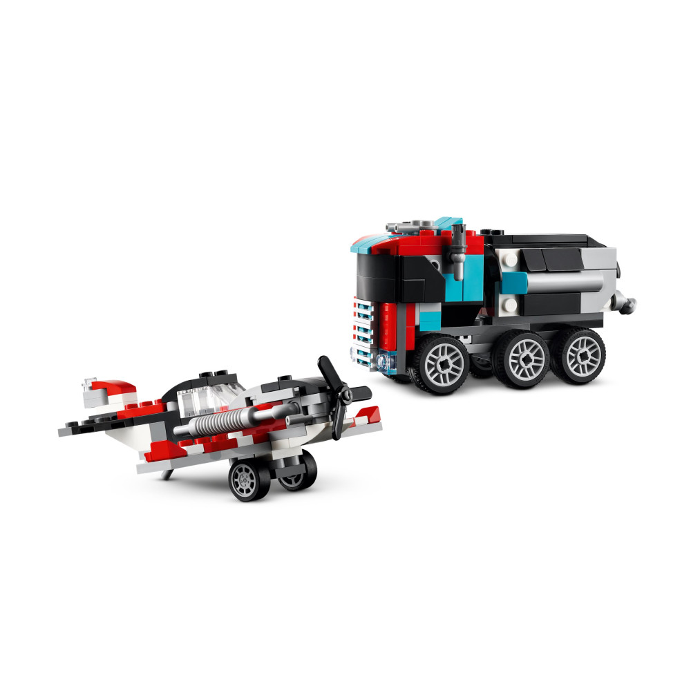 Produktbild för LEGO Creator 3in1 31146 - Flatbed Truck with Helicopter - byggsats