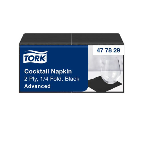TORK Servett TORK Cocktail 2-lag svart 200/fp