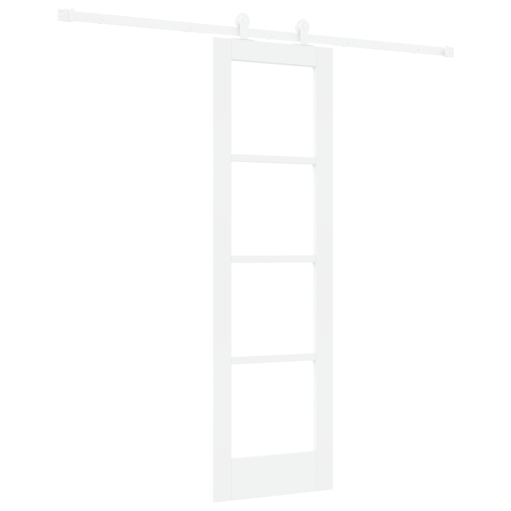 Produktbild för Skjutdörr ORKDAL Vit 61 x 198,5 cm Massivt tallträ och glas