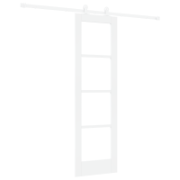 Produktbild för Skjutdörr ORKDAL Vit 61 x 198,5 cm Massivt tallträ och glas