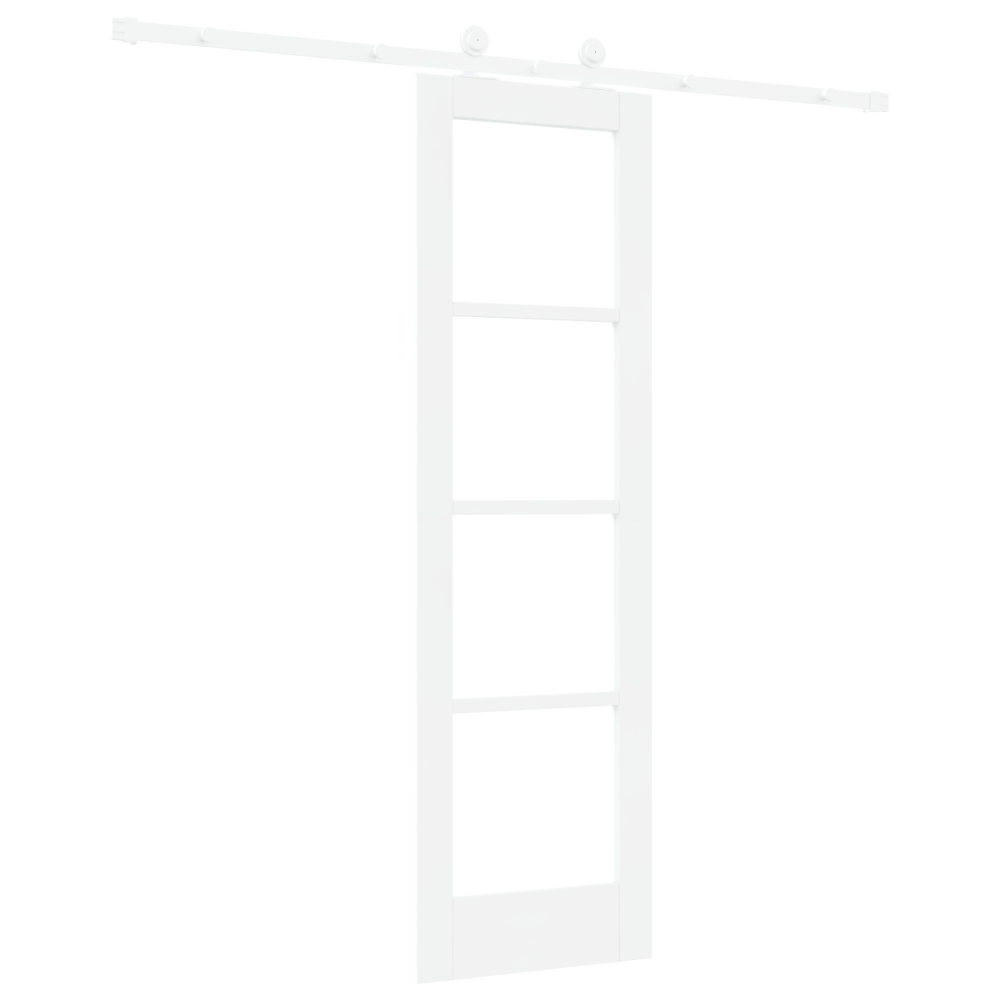 Produktbild för Skjutdörr ORKDAL Vit 61 x 198,5 cm Massivt tallträ och glas