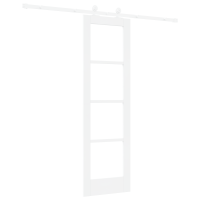 Produktbild för Skjutdörr ORKDAL Vit 61 x 198,5 cm Massivt tallträ och glas