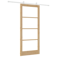 Produktbild för Skjutdörr ORKDAL Naturfärg 93 x 211 cm Massivt tallträ och glas