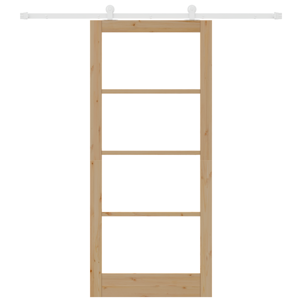 Produktbild för Skjutdörr ORKDAL Naturfärg 93 x 211 cm Massivt tallträ och glas