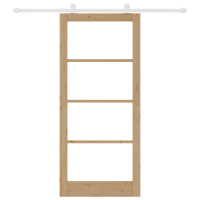 Produktbild för Skjutdörr ORKDAL Naturfärg 93 x 211 cm Massivt tallträ och glas