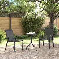 Produktbild för Trädgårds Bistro Set 3 pcs Svart Stål