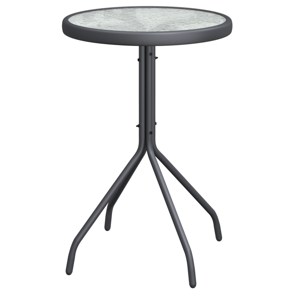 Produktbild för Trädgårds Bistro Set 3 pcs Grå Stål