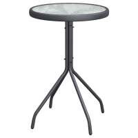 Produktbild för Trädgårds Bistro Set 3 pcs Grå Stål