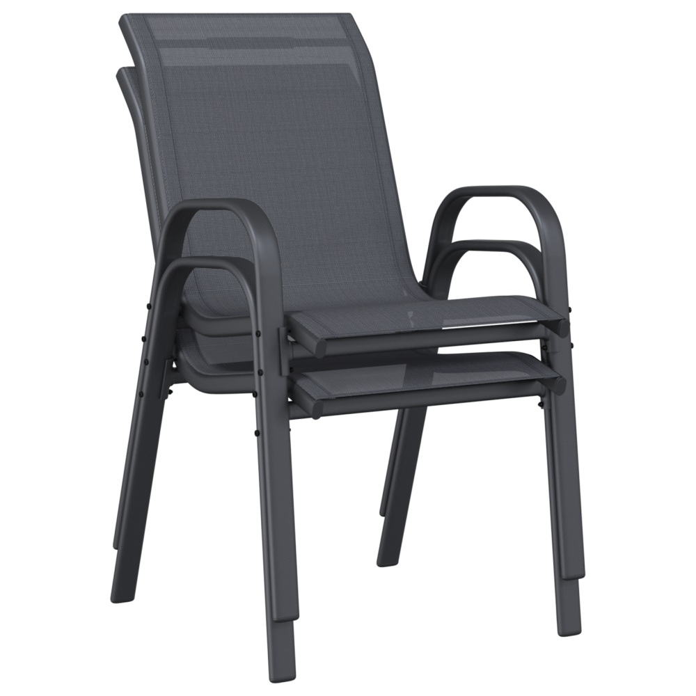 Produktbild för Trädgårds Bistro Set 3 pcs Grå Stål