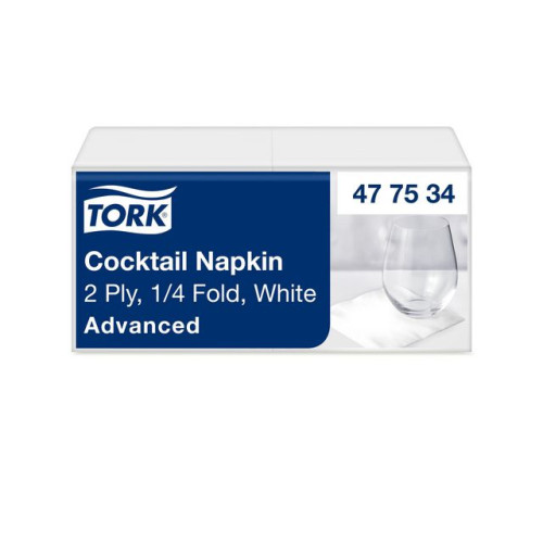 TORK Servett TORK Cocktail 2-lags vit 200/fp