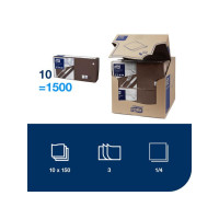 Produktbild för Servett TORK Lunch 3-lags brun 150/fp
