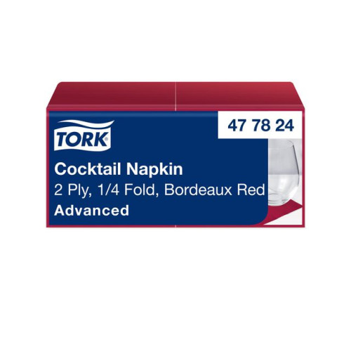 TORK Servett TORK Cocktail 2-lag v.röd 200/fp