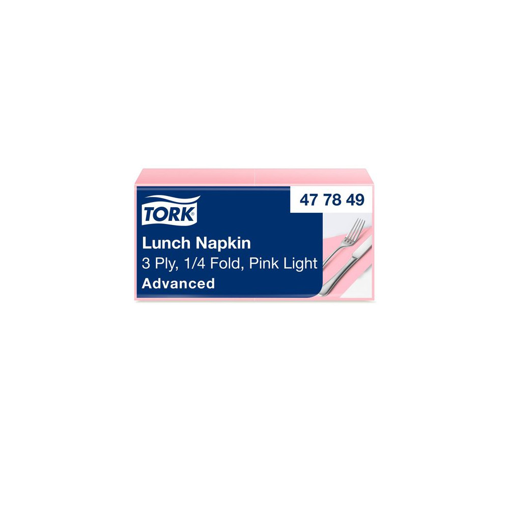 Produktbild för Servett TORK Lunch 3-lags ljrosa 150/fp