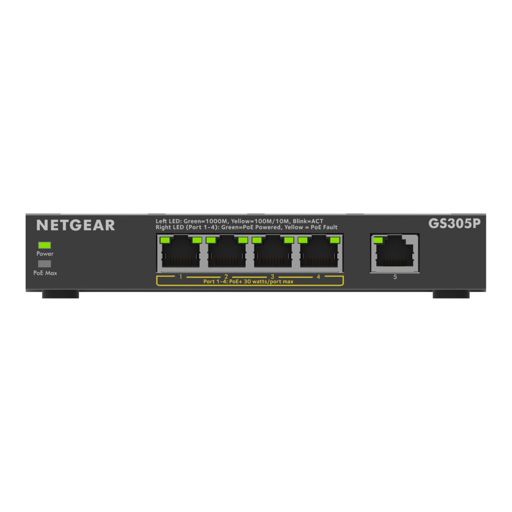 Produktbild för NETGEAR 300 Series GS305P - Version 3 - switch - SOHO - 5 portar - ohanterad