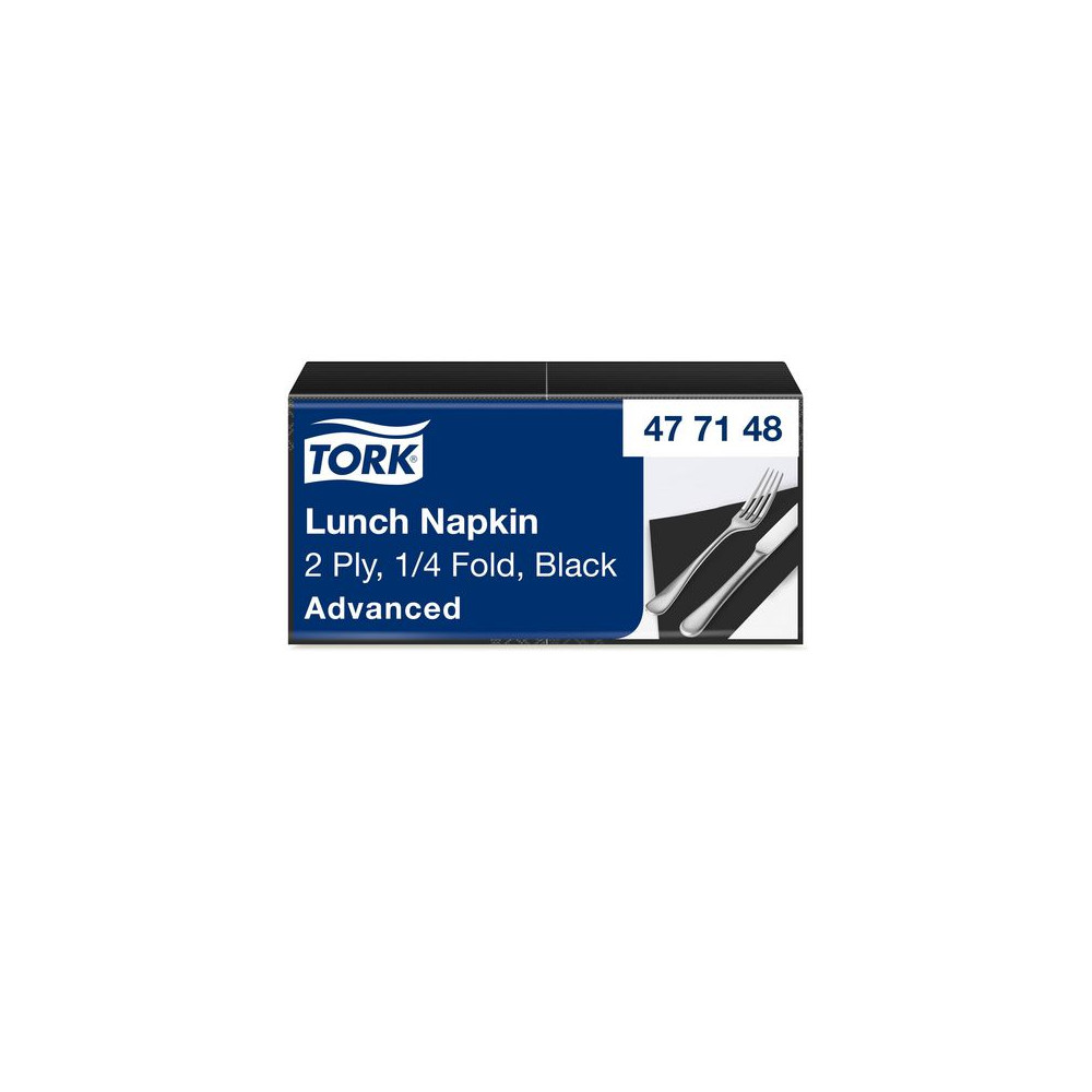 Produktbild för Servett TORK Lunch 2-lags svart 200/fp