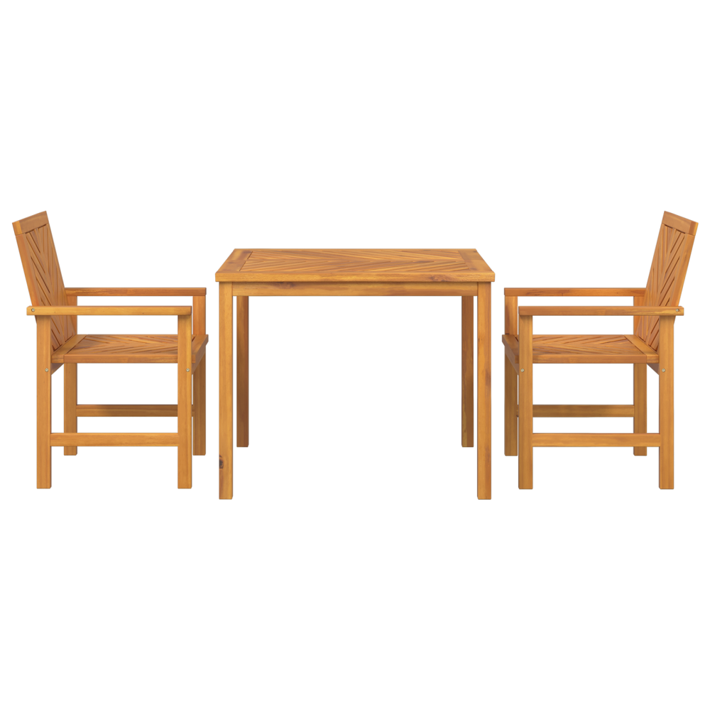 Produktbild för Trädgårdsmöbelset 3 st Brun Massivt Akaciaträ
