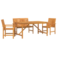 Produktbild för Trädgårdsmöbelset 4 pcs Brun Massivt Akaciaträ