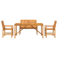 Produktbild för Trädgårdsmöbelset 4 pcs Brun Massivt Akaciaträ