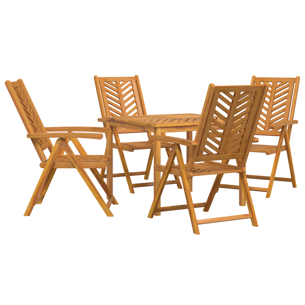 Produktbild för Trädgårdsmöbelset 5 pcs Brun Massivt Akaciaträ