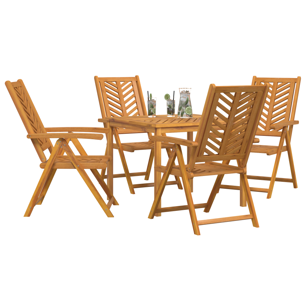 Produktbild för Trädgårdsmöbelset 5 pcs Brun Massivt Akaciaträ