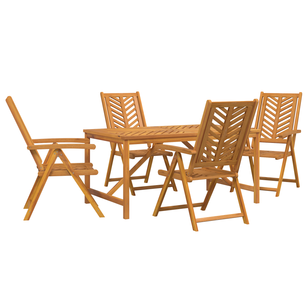 Produktbild för Trädgårdsmöbelset 5 pcs Brun Massivt Akaciaträ