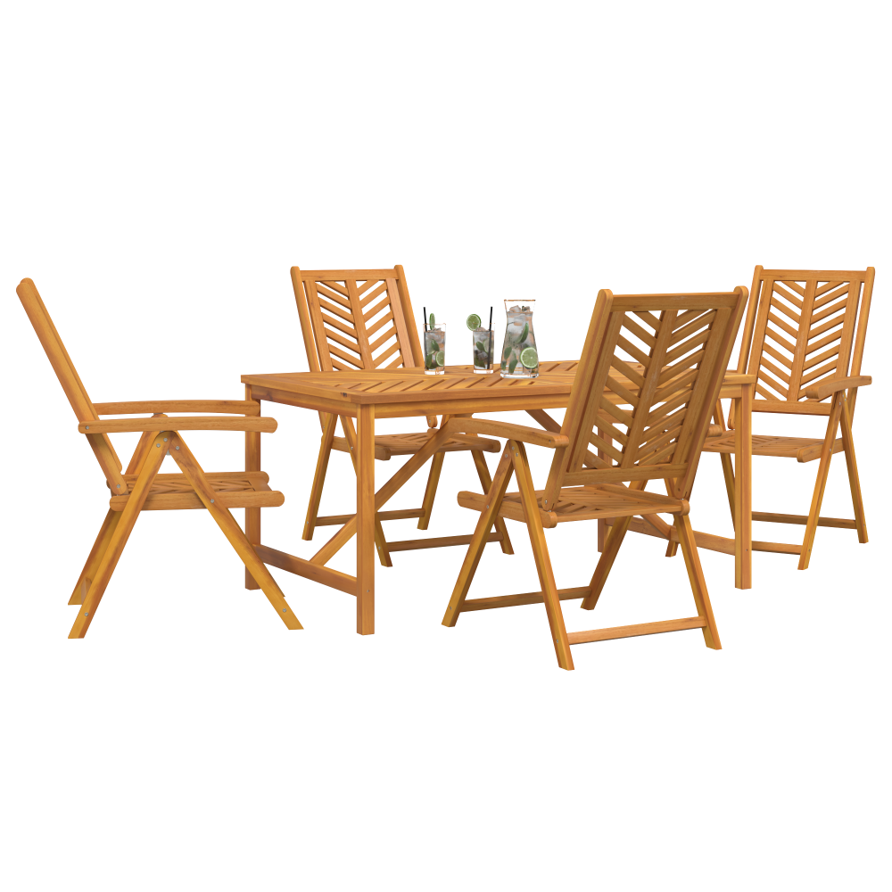 Produktbild för Trädgårdsmöbelset 5 pcs Brun Massivt Akaciaträ