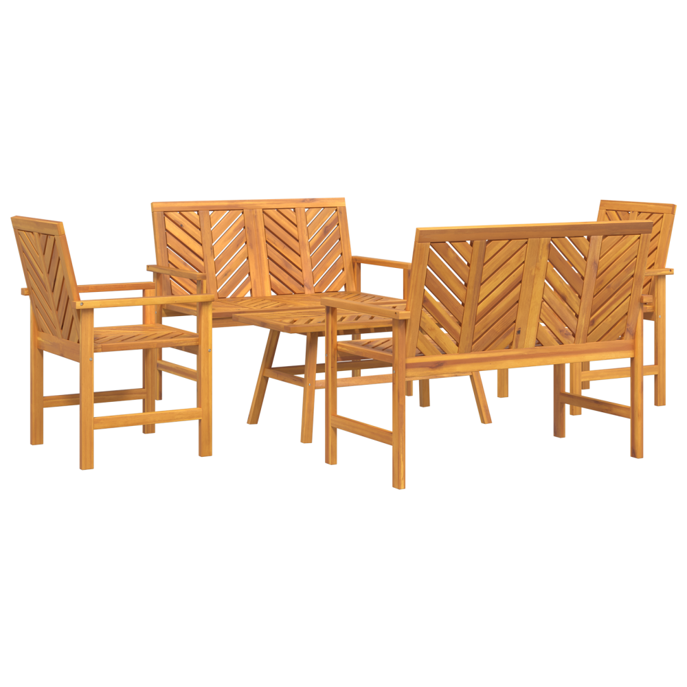 Produktbild för Trädgård loungemöbler 5 pcs Brun Massivt Akaciaträ