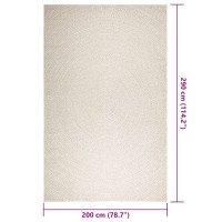 Produktbild för Matta ZIZUR gräddvit 200x290 cm jutelook inomhus och utomhus