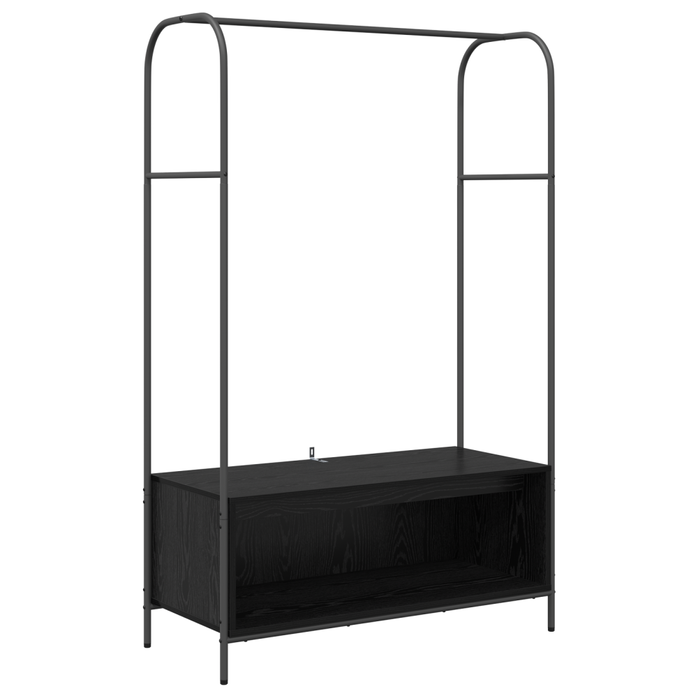 Produktbild för Klädhängare med lagring Svart 100 x 44 x 160 cm Konstruerat trä