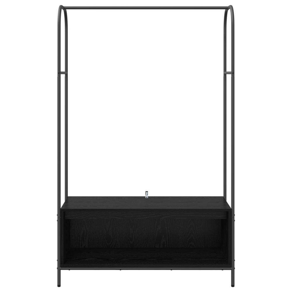 Produktbild för Klädhängare med lagring Svart 100 x 44 x 160 cm Konstruerat trä
