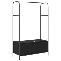 Produktbild för Klädhängare med lagring Svart 100 x 44 x 160 cm Konstruerat trä