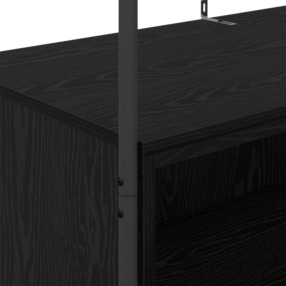 Produktbild för Klädhängare med lagring Svart 100 x 44 x 160 cm Konstruerat trä