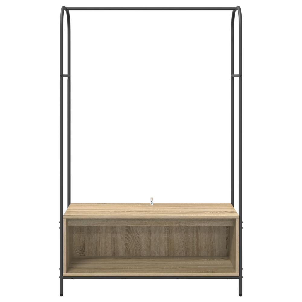 Produktbild för Klädhängare Brun Ek 100 x 44 x 160 cm Konstruerat trä