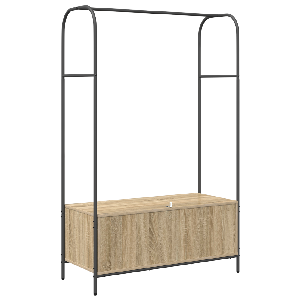 Produktbild för Klädhängare Brun Ek 100 x 44 x 160 cm Konstruerat trä