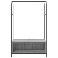 Produktbild för Klädhängare med lagring Grå 100 x 44 x 160 cm Konstruerat trä