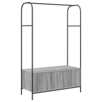 Produktbild för Klädhängare med lagring Grå 100 x 44 x 160 cm Konstruerat trä