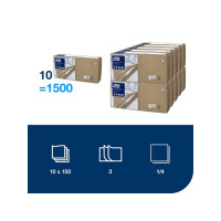 Produktbild för Servett TORK Lunch 3-lags beige 150/fp