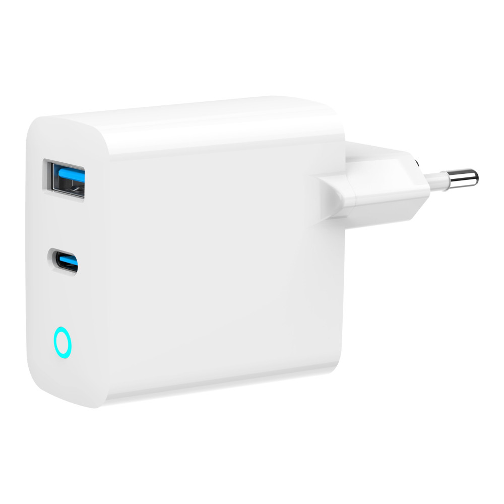 Produktbild för Gembird strömadapter - GaN, LED - USB-C, USB typ A - 65 watt