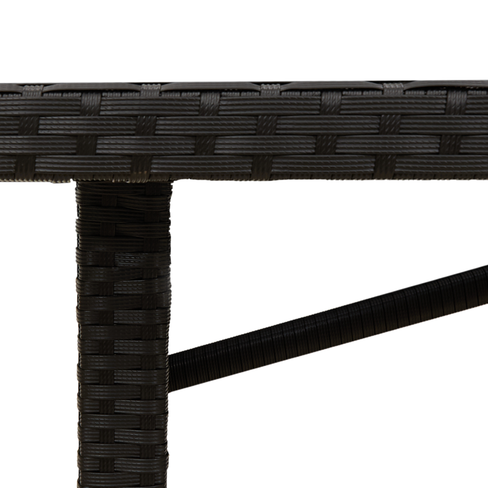 Produktbild för Trädgårdsmöbelset med kudde 7 pcs Svart konstrotting
