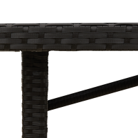 Produktbild för Trädgårdsmöbelset med kudde 7 pcs Svart konstrotting