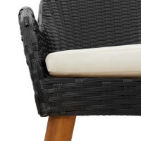 Produktbild för Trädgårdsmöbelset med kudde 7 pcs Svart konstrotting