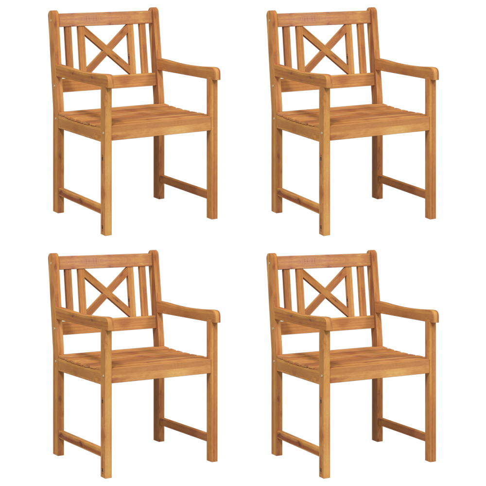 Produktbild för Trädgårdsstolar 4 pcs Naturlig Massivt Akaciaträ