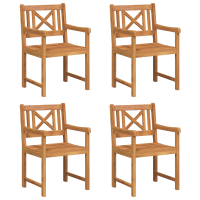 Produktbild för Trädgårdsstolar 4 pcs Naturlig Massivt Akaciaträ