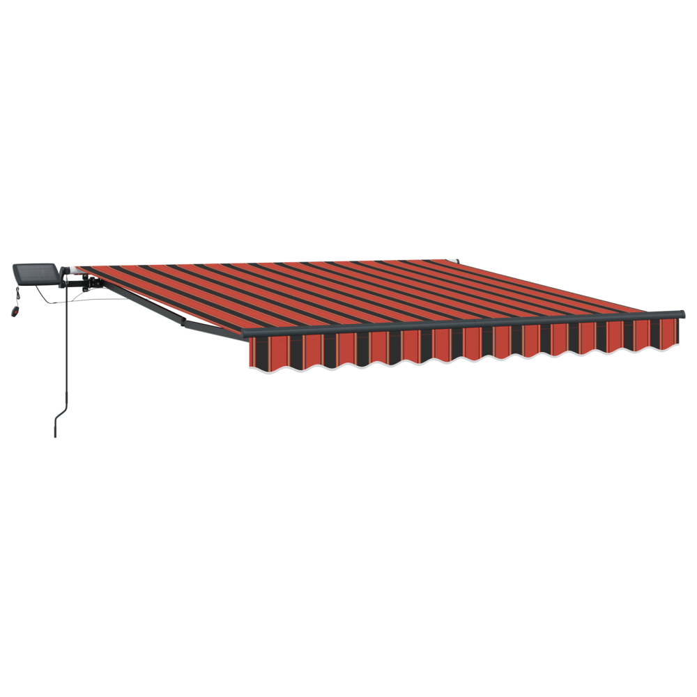 Produktbild för Utdragbar markis orange och brun 300 x 250 cm Duk och Aluminium