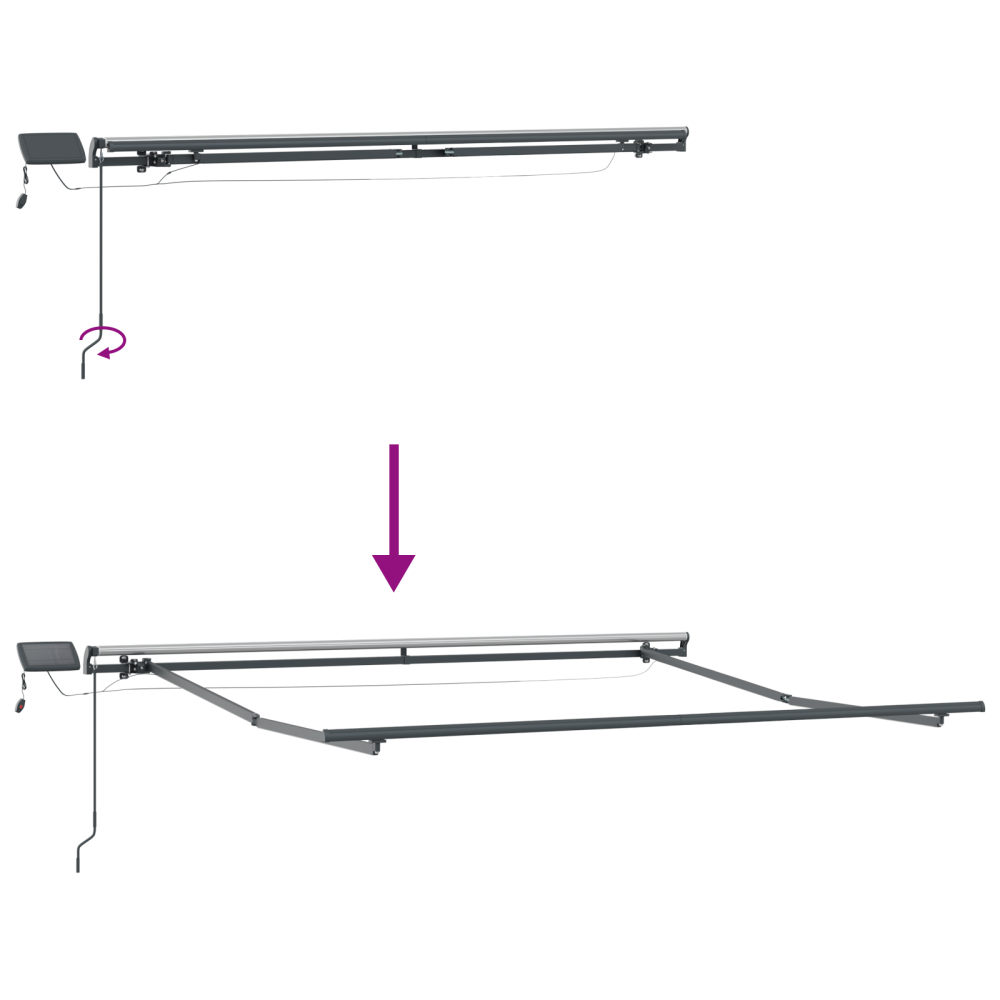 Produktbild för Utdragbar markis orange och brun 300 x 250 cm Duk och Aluminium