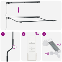 Produktbild för Utdragbar markis Flerfärgsdesign 300 x 250 cm Duk och Aluminium