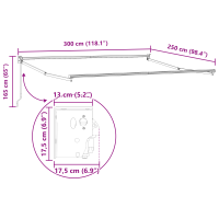 Produktbild för Utdragbar markis Flerfärgsdesign 300 x 250 x 165 cm
