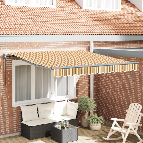 vidaXL Utdragbar markis Flerfärgsdesign 300 x 250 cm Duk och Aluminium