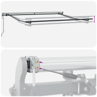 Produktbild för Utdragbar markis Flerfärgsdesign 300 x 250 cm Duk och Aluminium