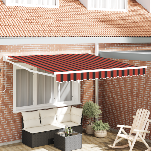 vidaXL Utdragbar markis Orange och Brunt 350 x 250 x 165 cm